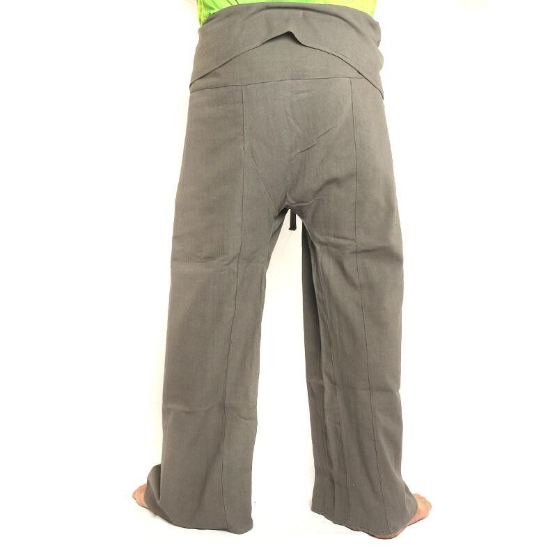 Pantalon de pêcheur thaïlandais - gris - coton extra long