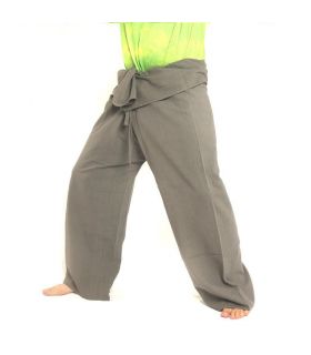 Pantalon de pêcheur thaïlandais - gris - coton extra long