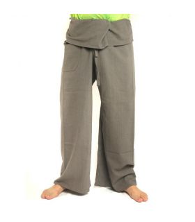 Pantalon de pêcheur thaïlandais - gris - coton extra long