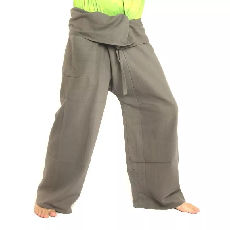 Thai fisherman pants - grey - extra long cotton