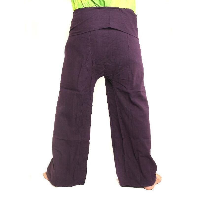 Pantalones de pescador tailandés - púrpura - algodón extra largo