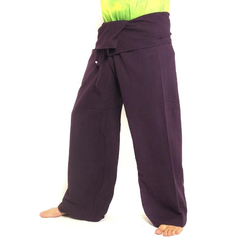 Thai fisherman pants - purple - extra long cotton