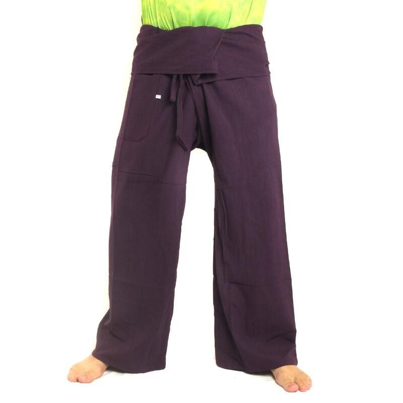 Thai fisherman pants - purple - extra long cotton