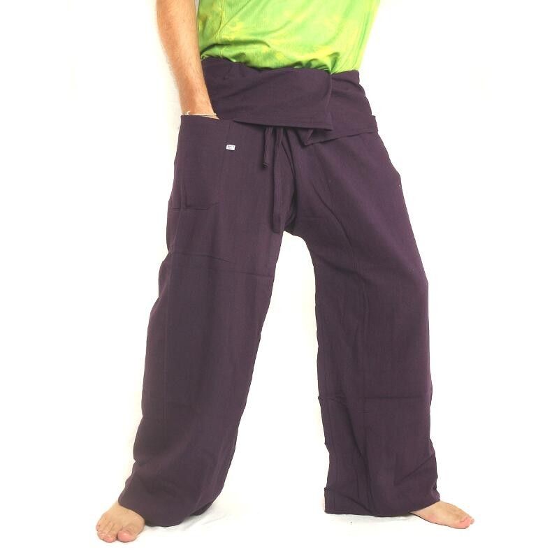 Thai fisherman pants - purple - extra long cotton