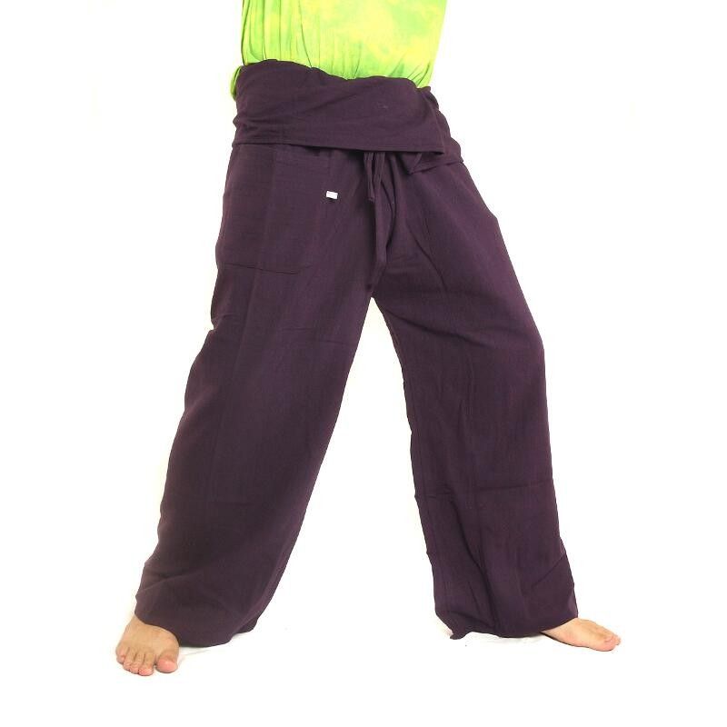 Thai Fischerhose - violett - extra lang Baumwolle