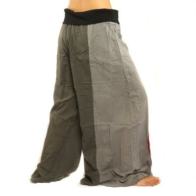 Pantalon évasé aspect froissé - gris