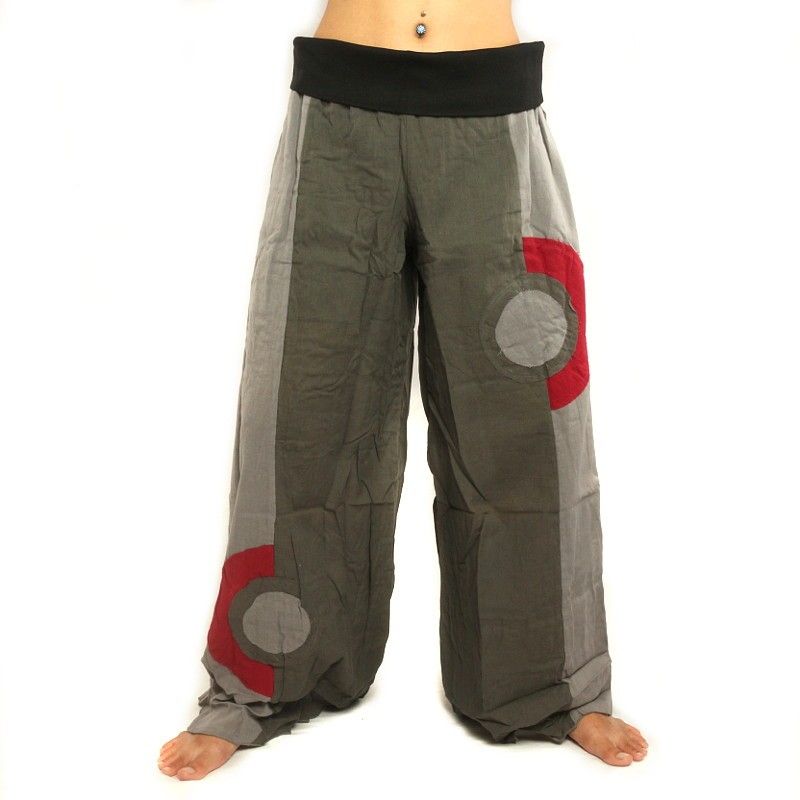 Schlaghose im Knitterlook - grau