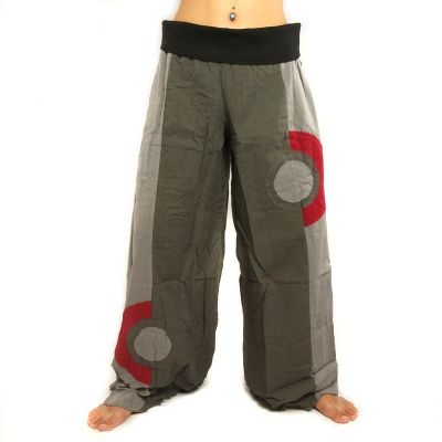 Schlaghose im Knitterlook - grau