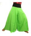 Pantalon samouraï en coton vert avec bordure noire