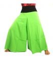 Pantalon samouraï en coton vert avec bordure noire