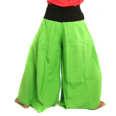 Samurai Hose Baumwolle grün mit schwarzer Borte