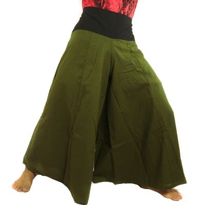 Samurai Hose Baumwolle dunkles oliv grün