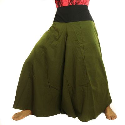 Samurai Hose Baumwolle dunkles oliv grün