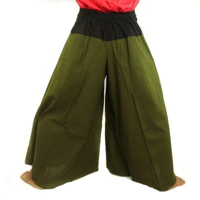 Samurai Hose Baumwolle dunkles oliv grün