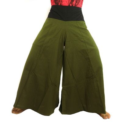 Samurai Hose Baumwolle dunkles oliv grün