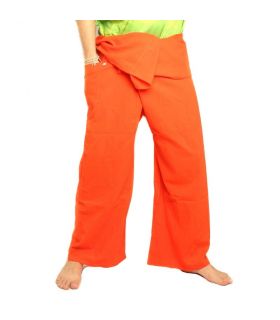 Thai Fischerhose - orange - extra lang Baumwolle