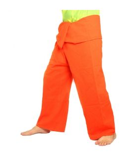 Thai Fischerhose - orange - extra lang Baumwolle