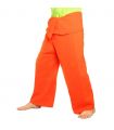 Pantalon de pêcheur thaïlandais - orange - coton extra long