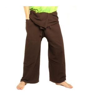 Thai Fischerhose - braun - extra lang Baumwolle