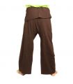 Pantalon de pêcheur thaïlandais - brun - coton extra long