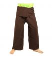 Pantalon de pêcheur thaïlandais - brun - coton extra long