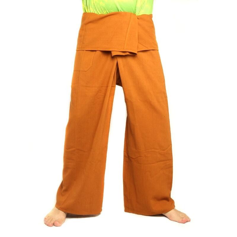 Thai Fischerhose - ocker gelb - extra lang Baumwolle