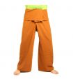 Pantalon de pêcheur thaïlandais - jaune ocre - coton extra long