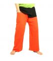 Thai fishing pants extra long - two-tone orange black - cotton