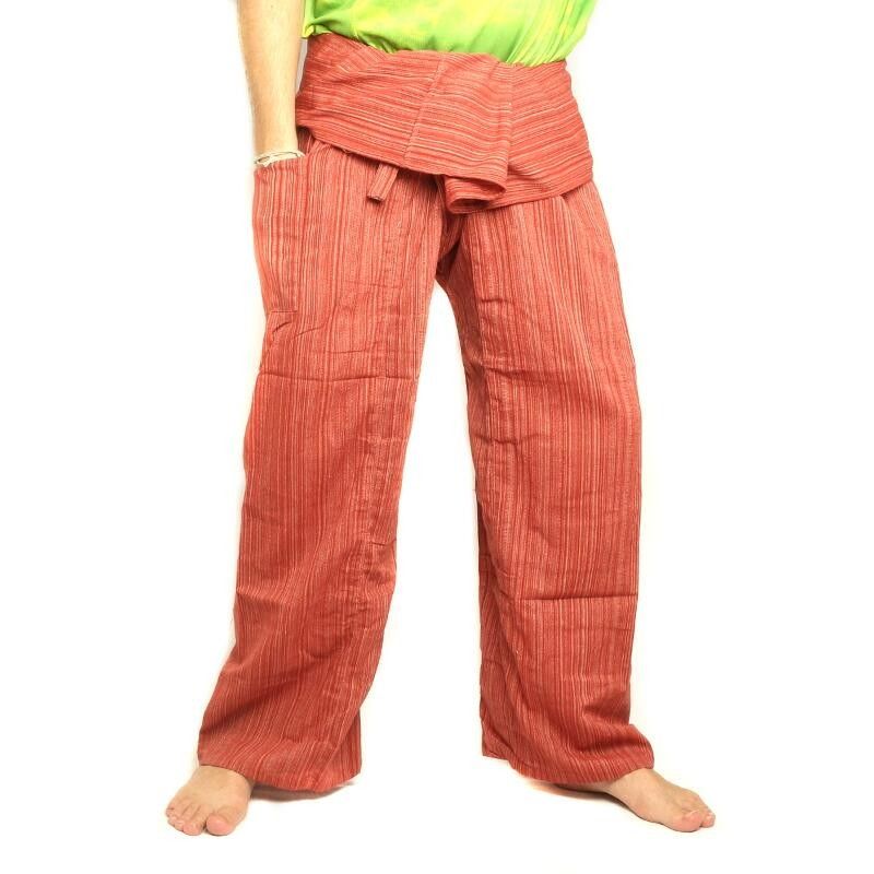 Thai Fisherman Pants Cottonmix extra lang - rotbraun