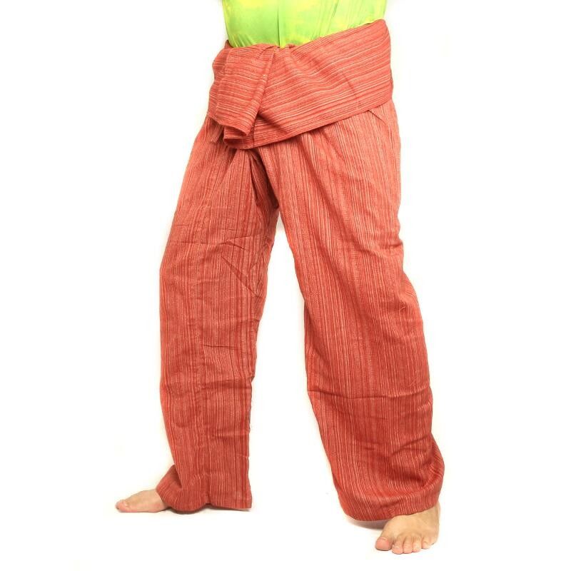 Thai Fisherman Pants Cottonmix extra lang - rotbraun
