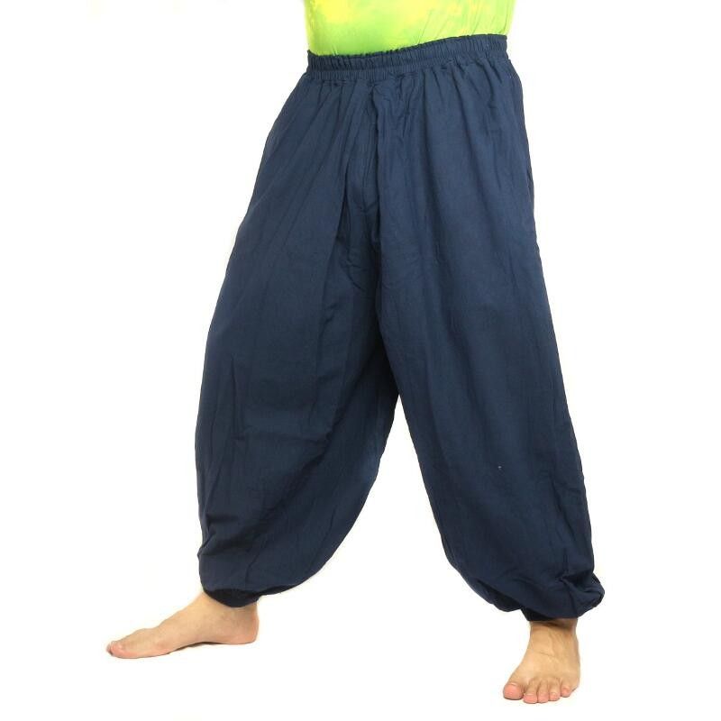 Harem pants cotton blue