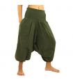 harem pants short for men and women green