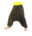 Aladinhose zweifarbig grün anthrazit mit Spirale bedruckt