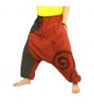 Aladinhose zweifarbig orange anthrazit mit Spirale bedruckt