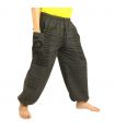 Pantalones de harén de Goa Om de corte alto negro