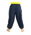 Om Goa Hose mit floralem Druck blau