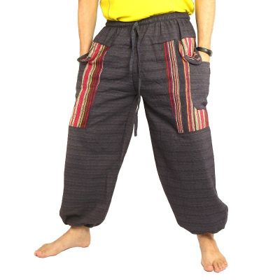 Thai Hose Cottonmix mit Stoff Applikation anthrazit