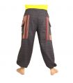 Thai Hose Cottonmix mit Stoff Applikation anthrazit