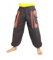 Thai pants cottonmix with fabric application anthracite