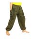 Pantalones de harén de Goa Om de corte alto verde