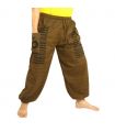 Pantalones de harén de Goa Om de corte alto marrón