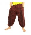 Pantalon Om Goa avec imprimé floral marron