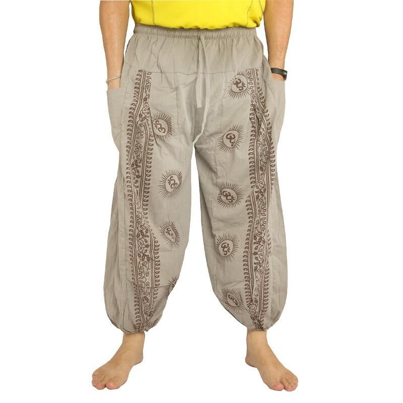 Om Goa trousers with floral print gray