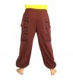 Thai Hose dunkel braun Baumwolle - Ethno Druck