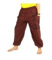 Thai Hose dunkel braun Baumwolle - Ethno Druck