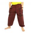 Thai Hose dunkel braun Baumwolle - Ethno Druck