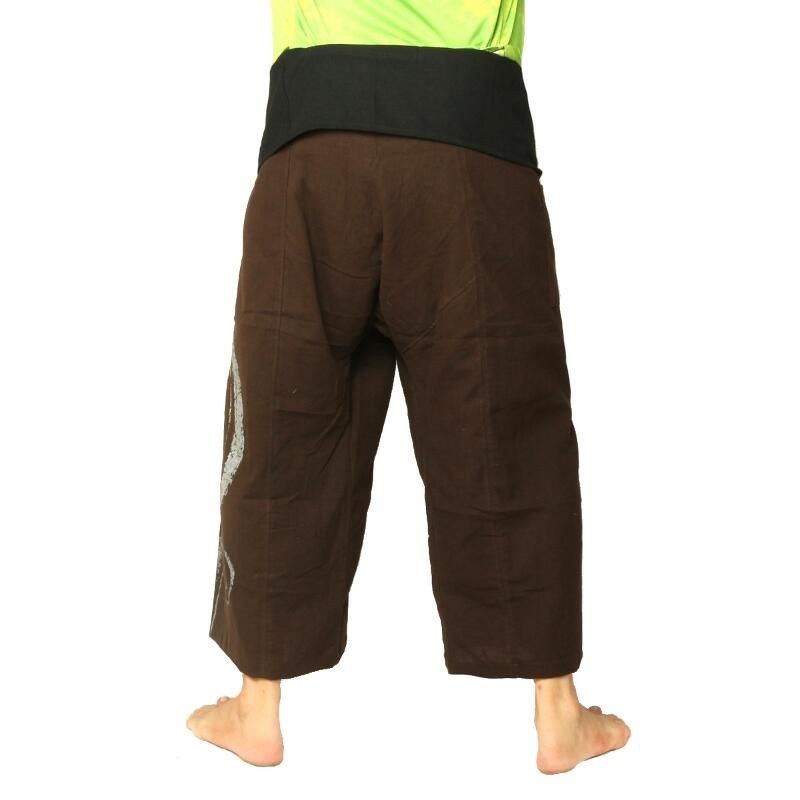 Thai Fischerhose - mit Spiral Aufdruck braun