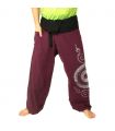 Thai fisherman pants extra long - purple with spiral print - cotton