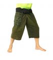 Thai fisherman shorts patchwork shorts olive green