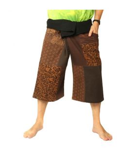 Thai Fischerman Patchwork Shorts brown